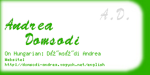 andrea domsodi business card